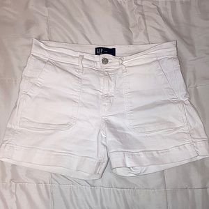 White denim shorts